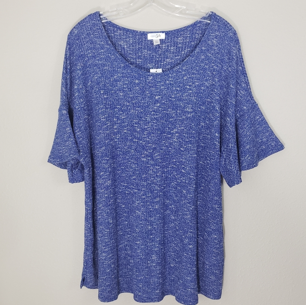 NWT EAST 5th Blue Knit Round Neckline Top XXL